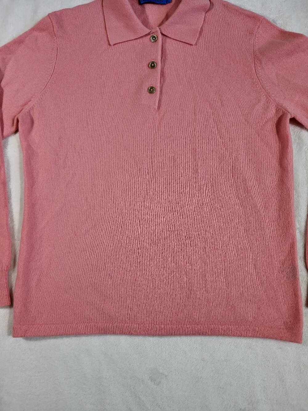 J.McLaughlin Cam Cashmere Polo Sweater Pink - Medium - Picture 4 of 10